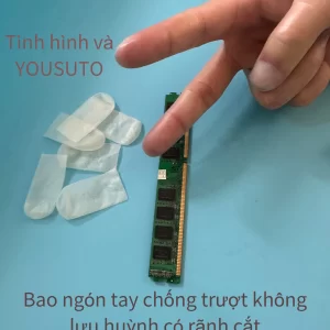 Bao ngón tay chống trượt không lưu huỳnh cao cấp, chất liệu nitrile, sử dụng cho phòng sạch Class 100, chống tĩnh điện, chống ăn mòn vàng, bạc, đồng, lý tưởng cho ngành điện tử, y tế, bán dẫn.