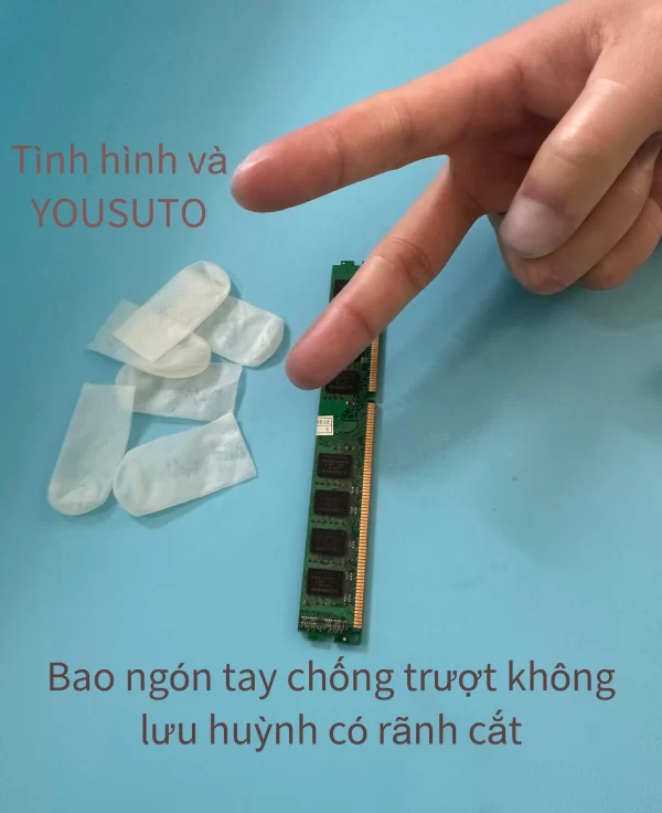 Bao ngón tay chống trượt không lưu huỳnh cao cấp, chất liệu nitrile, sử dụng cho phòng sạch Class 100, chống tĩnh điện, chống ăn mòn vàng, bạc, đồng, lý tưởng cho ngành điện tử, y tế, bán dẫn.